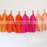 Bulk Diy Tissue Tassel Garland Elegant Colorful Gold and Silver Outdoor Diy Tassel Garland. thumbnail-3