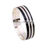 Free Sample New Design Simple Black and White Stainless Steel Bracelet