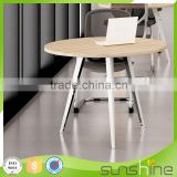 Wooden Round Meeting Room Furniture Steel Legs Conference Table ZS-900