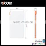 2016 Promotion Gift 4000mAh Portable ABS Battery Charger Built-in Cable Power Bank