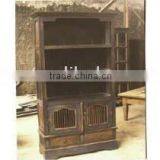 Book Shelves 2 Pillar Doors Blue Wash thumbnail-1