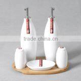 YM1076BO Hot Sellling White Ceramic Oil Vinegar Salt Pepper Set thumbnail-1