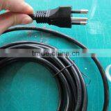 Brazil Plug 10A 250V With Cable H05VV-F 3G 0.75mm2