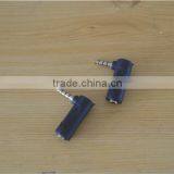 Gold Plated L-Shape 3.5mm Male to Female Adapter Black Color