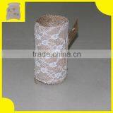 5.5 inch burlap ribbon with lvory lace