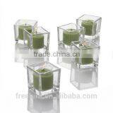 Cube Clear Glass Votive Candle Holder thumbnail-6