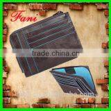 Contrast Color Design Leather Zipper Wallet With Credit Card Holder thumbnail-1