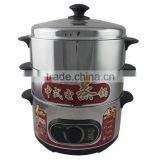 3-layer stainless steel electric food steamer