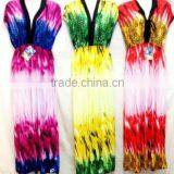 Wholesale V Neck Long Maxi Dresses Bright Colors thumbnail-1