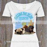 Girls Sexy Short Sleeves T-shirt With Custom Woven T-shirt Label With All Sizes thumbnail-1
