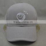 Professional Custom 6 Panel / 100% Cotton/white Embroidery Trademark/gray/baseball Cap