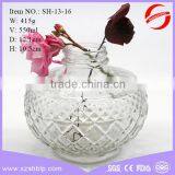 550ml Cylinder Carving Clear Aroma Reed Diffuser Glass Bottle With Glass Stopper thumbnail-1