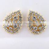 Temperament full rhinestone teardrop shape earring