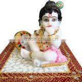God Krishna Laddu Gopal Handmade Marble Statue Art And Craft Gallery India Hindu Idols Religious thumbnail-2