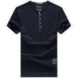 YixigeluoBurst of Men's Summer Short Sleeved Cotton T-shirt Men's Business Training Collar Zipper Shirt Men's Shirt POLO thumbnail-1