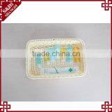 High Quality Plastic Rattan Rectangle Shape Widely Use Food Basket Suit