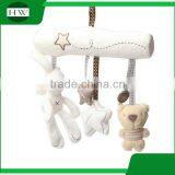 Wholesale Custom Soft Plush Rabbit Beer Musical Baby Kids Hanging Bed Stroller Rattle Toys thumbnail-1