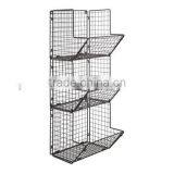 Rustic Metal Wire 3 Tier Wall Mounted Rack thumbnail-3