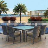 2017 Trade Assurance Most Popular Poolside Used Aluminium Frame Rattan Dining Table and Chairs Set thumbnail-2
