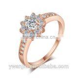 Wholesale Stock Small Order Fashion Women Flower Zircon Rings thumbnail-1