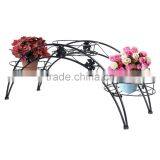Elegant Arch Metal Potted Plant Garden Patio Display Rack With 3 Holders Flower Pots Holders Display Stand thumbnail-2