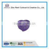 Purple Crystal Heart Shape Glass Tealight Candle Holder for Wedding