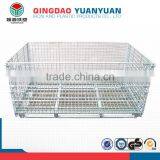 Foldable Logistics Wiremesh Collapsible Wiremesh Container Mesh Box Wire Cage Metal Bin Storage Container thumbnail-1