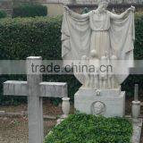Outdoor Garden Decoration Stone Carving White Marble Cemetery Statues thumbnail-4