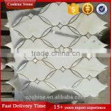 Low Price Waterjet White Carrara Marble Mosaic Tiles thumbnail-1