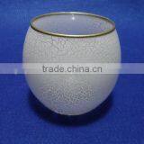 Craft Tealight Sand Blast Golden Edge Glass Cup Candle Holder thumbnail-2