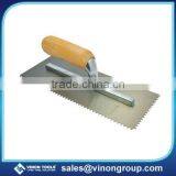 Adhesive Carbon Steel Notched Trowel With Big Wooden Handle, Construction Tools thumbnail-1