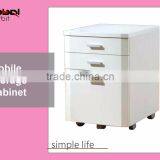 Rollling 3 Tier Drawer Mobile Storage Bedroom Table File Wooden Cabinet thumbnail-1