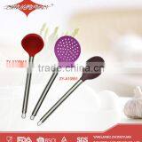 Colorful Stainless Steel Handle Food Silicone Rubber Kitchen Utensils thumbnail-1