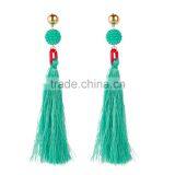 Bohemian Jewelry Imitation Pearls With Long Colorful Tassel Charms Earrings for Women thumbnail-6