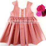 New Design Cotton Linen Sleeveless Lovely Baby Girls Dresses thumbnail-1