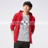 Men Red Sweat Lightweight Full Zip Men Stylish Hoodie Wholesale thumbnail-1