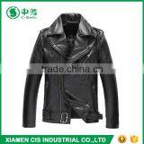 High Quality Windproof Men Black PU Motorcycle Leather Jacket thumbnail-1