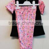 Newest Lovely Baby Girl Summer Pajama Knitted Cap Sleeve Pajama Set TP-7714 thumbnail-2