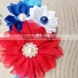 Boutique BABY CHIFFON FLOWER LACE HEADBAND IN STOCK thumbnail-3