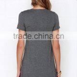 OEM Service v Neck Short Sleeves Shirt Dress Women Casual Dress 2016 thumbnail-5