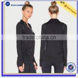 2016 Winter Wholesale Women Long Sleeved Sweat100% Cotton Plain Full Zip Hoodie thumbnail-2