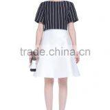 2016 Ladies Cotton/polyester Navy Strip Thick Formal Short Sleeve Shirt/blouse thumbnail-1