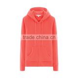 zipper-up lady hoody custom design with low price manufacturing in China