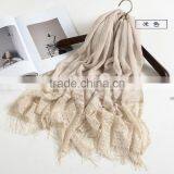 New Fashion Custom Lash Lace Trimming Viscose Hijab Scarf thumbnail-4