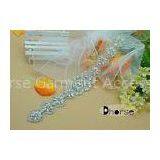 Large Stock Silver Crystal Beaded Trim Applique With Pearl thumbnail-1