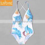 Pineapple Printing Bikini 2017 New Fashion Sexy Triangular One Piece Swimsuit