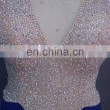 Bling Bling Beaded Halter Top Long Blue Chiffon Evening Prom Dress 2017 thumbnail-2