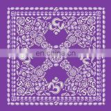 2013 Newest paisley pattern purple 100%cotton square bandana,cheap bandana