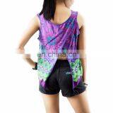 NAPAT Woman Crop Top Sleeveless Summer Flower Printed Rayon Shirt thumbnail-2