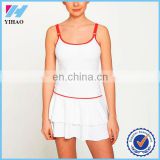 Yihao 2015 new fashion polyester/elastane gym wear blank tennis dress for women